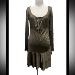 Monkl Long Sleeve Ruffle Stretch Shift Dress